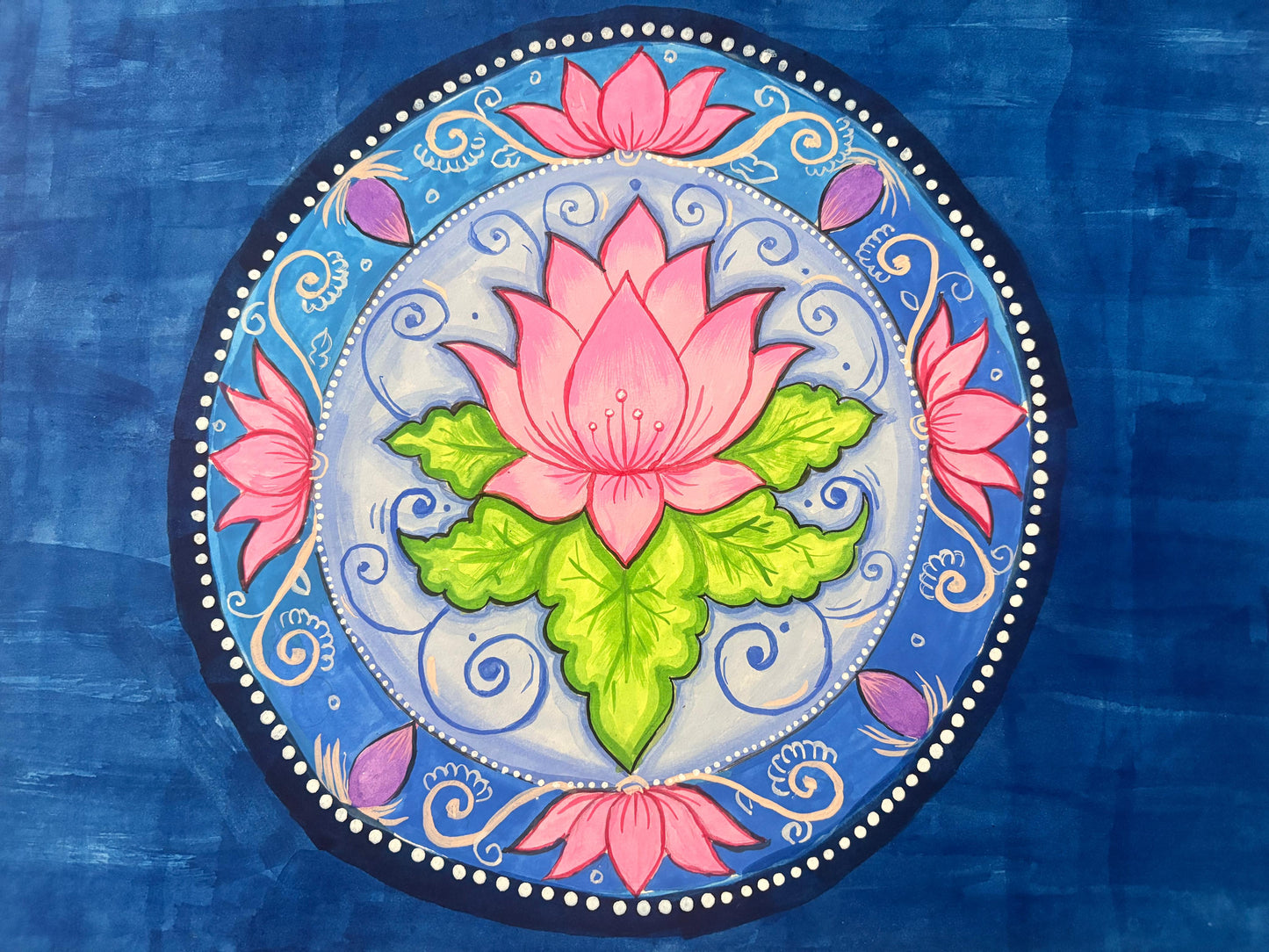 Healing Lotus | Original Watercolour Lotus Painting | A3 Handmade Floral Wall Art